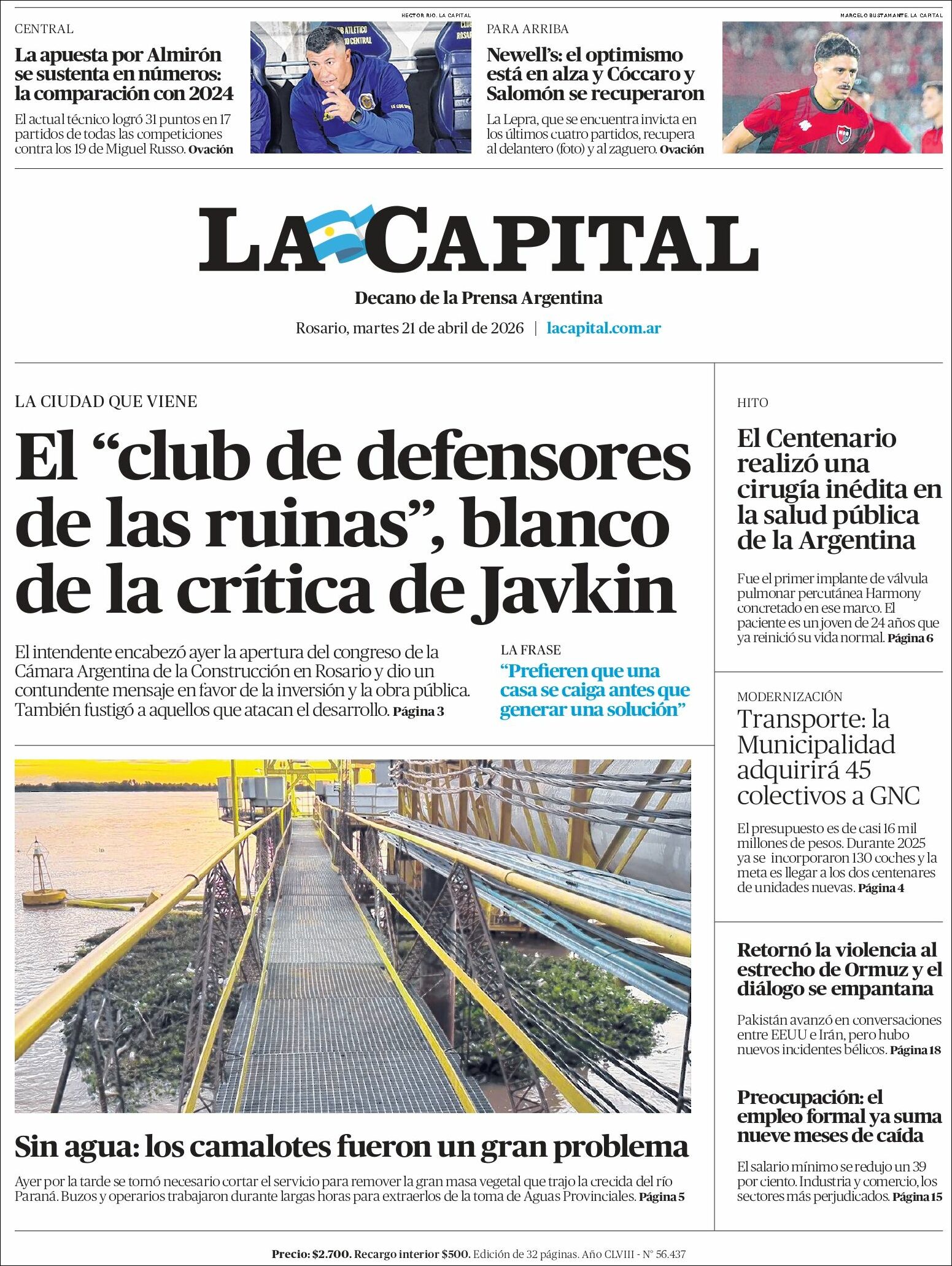 Media Panel - Developments and Systems | META NOTICIAS - Tapa del diario La Capital Rosario