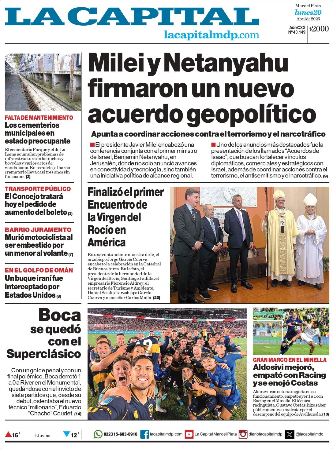 Media Panel - Developments and Systems | META NOTICIAS - Tapa del diario La Capital