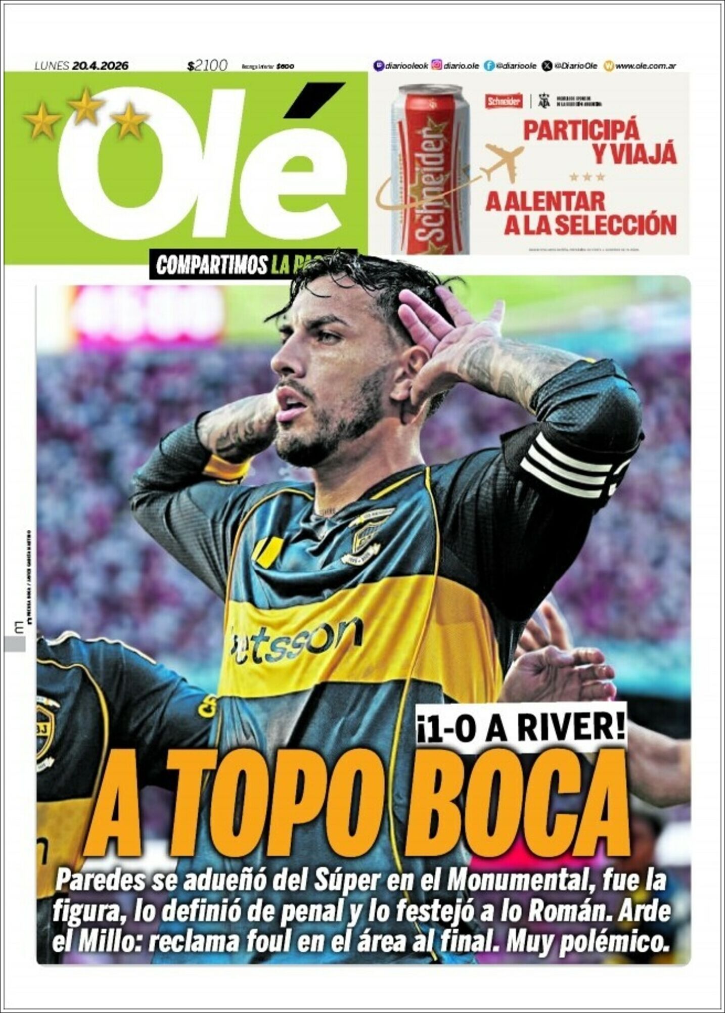 Media Panel - Developments and Systems | META NOTICIAS - Tapa del diario Olé