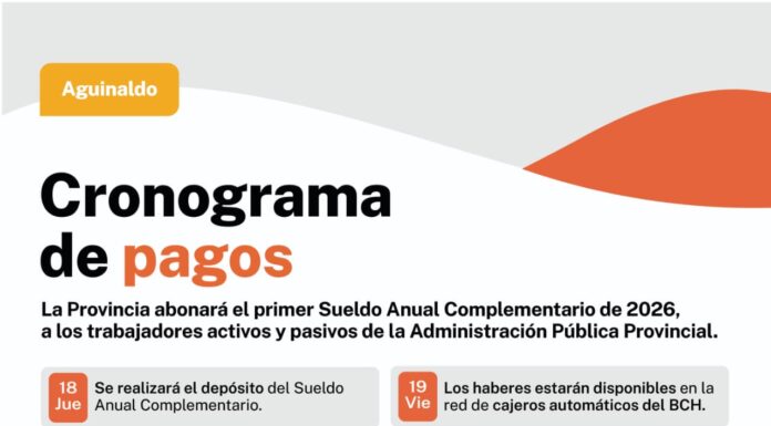 El Gobierno del Chubut depositará el aguinaldo el próximo 18 de junio
